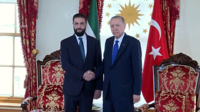 دیدار اردوغان و الجولانی در استانبول دیدار اردوغان و الجولانی در استانبول