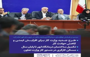 طرح جدید وزارت کار برای افزایش ایمنی و کاهش حوادث کار/ تکمیل ساختمان درمانگاه ابهر تا پایان سال/ مسکن کارگری در دستور کار وزارت تعاون طرح جدید وزارت کار برای افزایش ایمنی و کاهش حوادث کار/ تکمیل ساختمان درمانگاه ابهر تا پایان سال/ مسکن کارگری در دستور کار وزارت تعاون