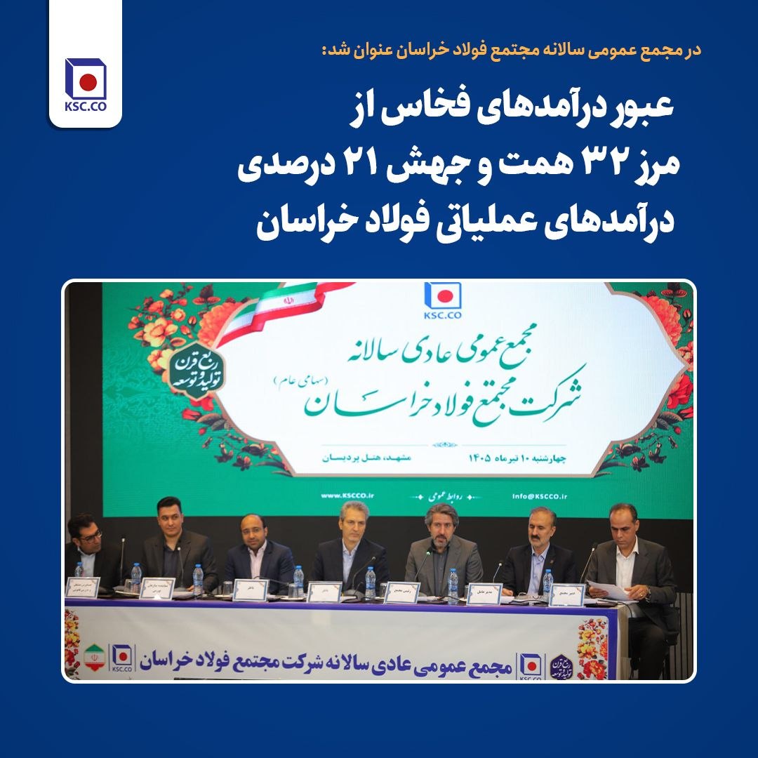 عبور درآمدهای فولاد خراسان از مرز ۳۲ همت؛ «فخاس» ۲۱ درصد رشد کرده است