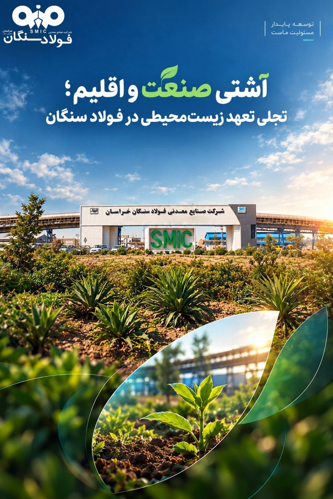 آشتی صنعت و اقلیم؛ تجلی تعهد زیست‌محیطی در فولاد سنگان